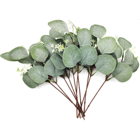 Décoration de plantes d'eucalyptus artificielles, lot de 12, eucalyptus vert artificiel (1/5)