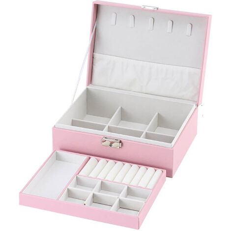 Coffret à bijoux pour femme, boîte à bijoux avec clé (1/5)