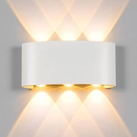 Applique LED extérieur 6W Applique LED blanc chaud IP65 éclairage mural moderne effet lumineux haut et bas en aluminium (blanc 6W blanc chaud) (1/5)