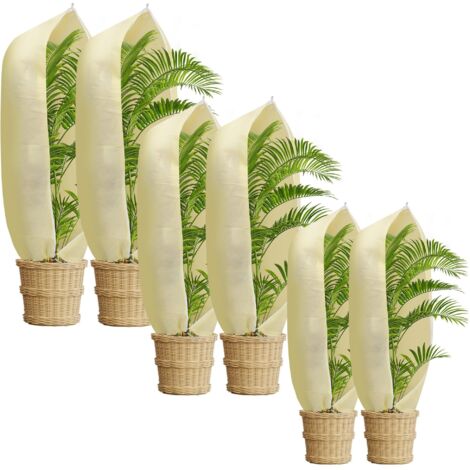 6 Pièces Hivernage Plante Exterieur,Sac de Protection des Plantes en Pot de Protection d'hiver avec Couverture de Plante de Balcon zippée (1/5)