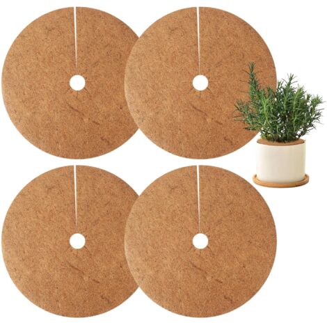 4 pièces Disque de Protection Plante,Tapis de Coco Plantes,Protection en Noix de Coco pour Plantes en Pot pour la Protection des Plantes Contre Le Gel en Hiver (40cm) (1/5)