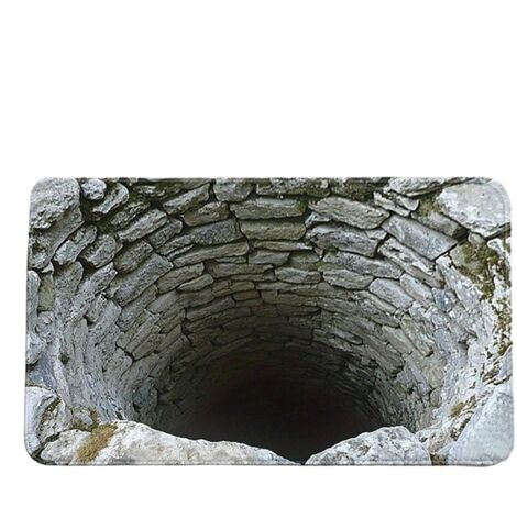 Tapis Trompe l'oeil 3D Trou, TapisTrompe l'oeil 3D D Rectangulaire, Antidérapant Piège Visuel De Porte, Absorption Tapis Effet Optique Trou, pour Salle Bain Chambre 20x32 Pouces