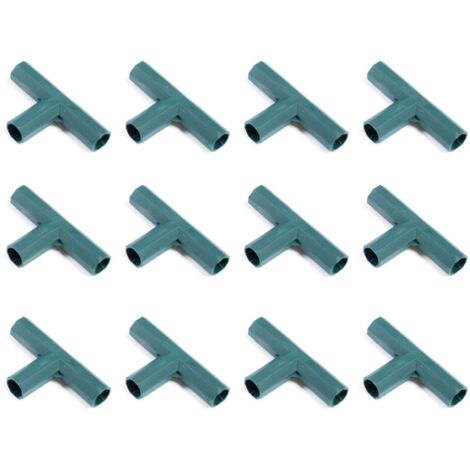 Lot de 12 connecteurs en T pour cadre de serre, 16 mm, en plastique, pour jardin, tuyau, support pour plantes, connecteurs à angle droit en PVC pour piquets de jardin (1/5)