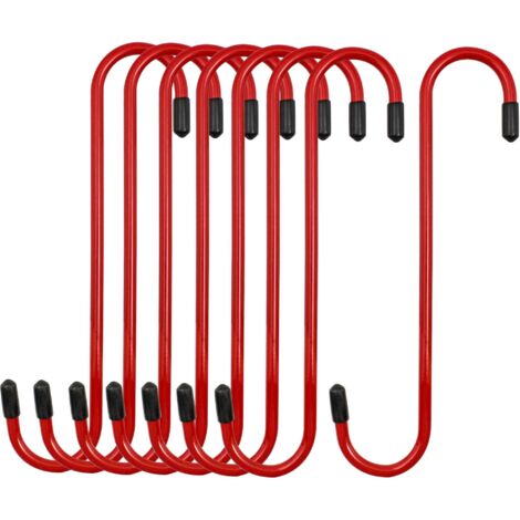 Lot de 8 crochets de suspension pour étrier de frein, acier durable, revêtement en poudre rouge avec embouts en caoutchouc, pour travaux automobiles sur essieu de frein et systèmes de (1/5)