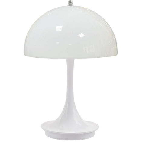 Lampe de bureau sans fil en forme de champignon avec capteur tactile, lampe de chevet rechargeable (blanche) (1/5)