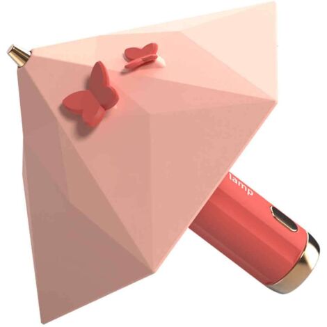 Parapluiedirigélampe de chevet,USBCharge,Trois niveaux de luminosité,rose (1/5)