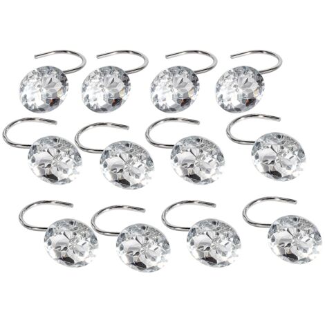 12Un crochet de rideau de douche scintillant de strass, un élément décoratif coulissant pour la salle de bain. (1/5)