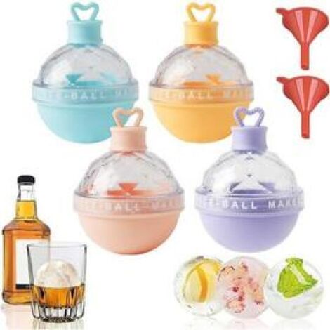 Quatre moules pour hockey sur glace,2.5Bac à glaçons sphériques de 2,5 cm - Cœur (1/5)