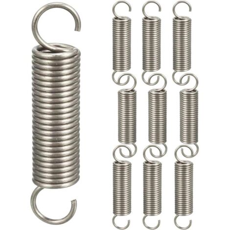 Lot de 10 ressorts double crochet galvanisés – Ressorts de traction et de compression – Taille 1,2 11 45 mm – Pour assemblages techniques - 10pcs (1/2)