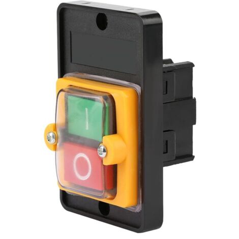 Interrupteur à bouton interrupteur pour bétonnière interrupteur à bouton étanche machine-outil, bouton de commutation étanche AC220V/380V 10A (sans boîtier inférieur) (1/5)