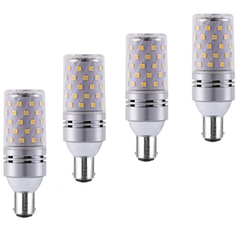 LED B15 de maïs Bulbs12W, 100W Incandescent équivalent, 1200lm, blanc chaud 3000K ampoules Chandelier, Bougie décorative Culot B15, lampe LED non graduables, Pack 4 [Classe énergétique A+] (1/4)