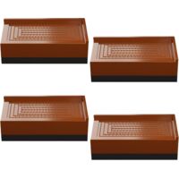 4 rehausseurs meubles rectangulaires marron – Hauteur +40 mm – canapé, table basse, armoire, lit, bureau