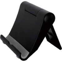 Support Telephone Bureau Portable Noir Pose Téléphone Pliable 360° Porte Smartphone Ajustable pour iPhone et Android Phone