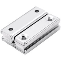 4 aimants rectangulaires, force de 30 kg, 60 x 13,5 x 5 mm avec trou