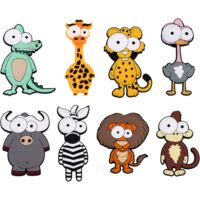 8 aimants pour réfrigérateur en forme d'animaux, autocollants magnétiques 3D en silicone, motifs d'animaux de zoo de dessin animé