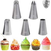 Ensemble de 5 douilles à pâtisserie en acier inoxydable de grande taille, outils de décoration de gâteaux. Kit de bricolage.