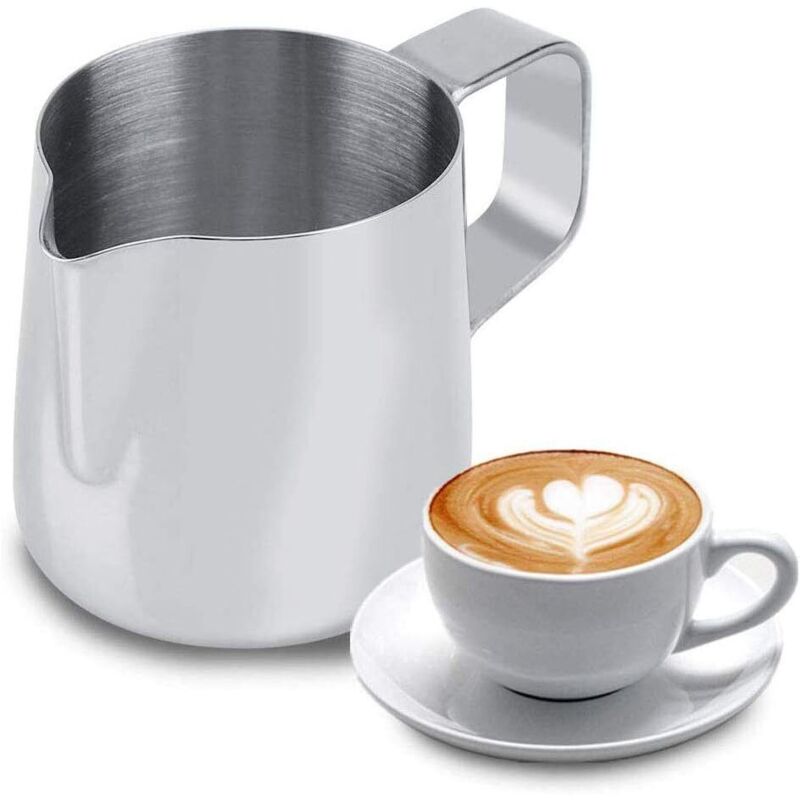Pichet à Lait Inox 350 Ml Avec Thermomètre Intégré – Pot Barista Pour Latte Art, Cappuccino & Chocolat Chaud