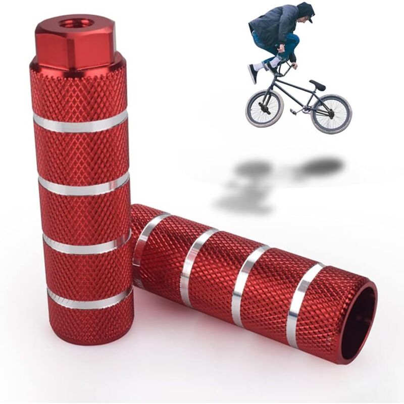 Paire De Repose-pieds BMX Antidérapants En Alliage D’aluminium – 110x35 Mm, Filetage 14 Mm, Charge Max 100 Kg – Pour Vélos BMX, VTT Ou Tricks