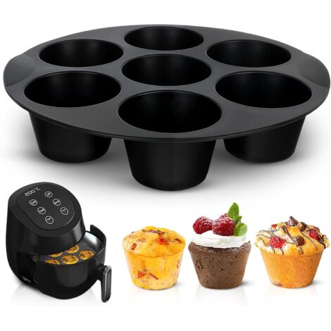 Moule silicone air fryer 7 cavités noir