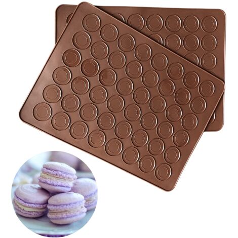 Set 2 tapis silicone macarons cuisson brun (1/5)