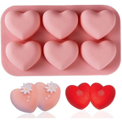Moule silicone cœur gâteau chocolat cuisson rose (1/5)