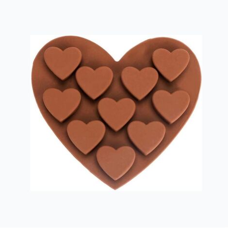 Moule silicone 10 chocolats forme cœur (1/5)
