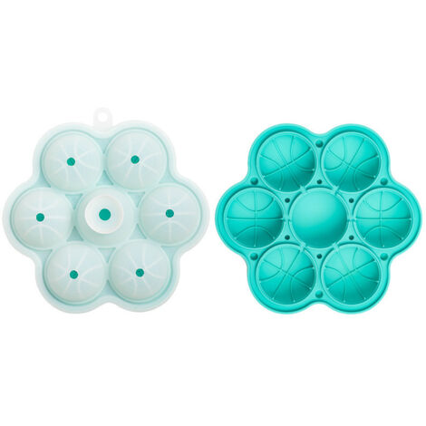 Moule glaçons silicone 7 sphères 5 cm bleu (1/3)