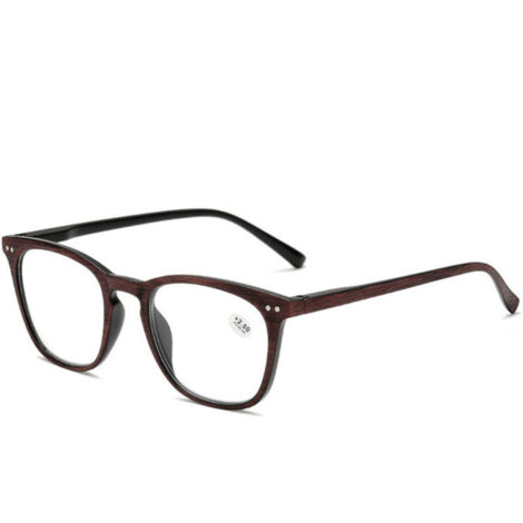 Lunettes de lecture, lunettes carrées rétro en grain de bois pour personnes âgées (1/4)