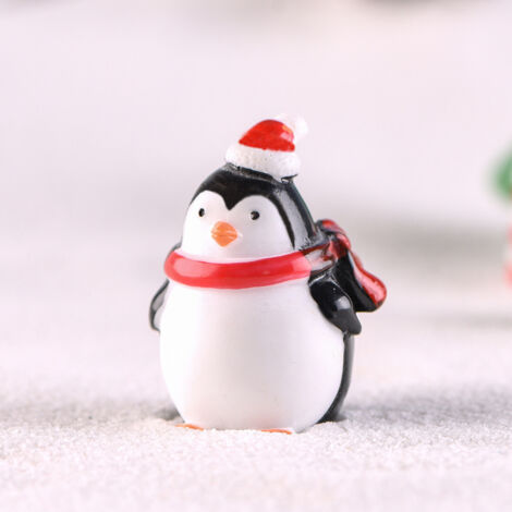 Mini-ensemble de Noël Mini statue de pingouin en résine (1/3)