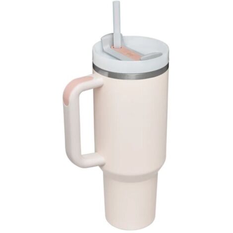 Gobelet isotherme en acier inoxydable de qualité supérieure de 40 oz - avec poignée, paille et couvercle (1/4)