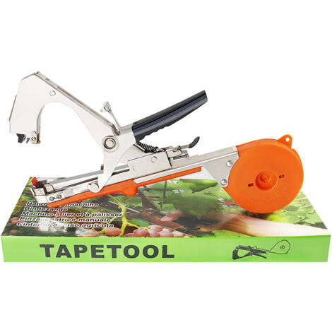 Machine à relier les plantes  Outils de ruban adhésif pour plantes de jardin - Outil de ruban adhésif de jardinage avec rubans, pinces en S et lames de rechange