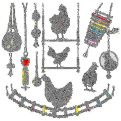 Jouets pour poules Jouet pour poules Xylophone pour poules Jouets pour poules Pont pour poules Jouets pour poules à picorer Jouets pour poules à miroir