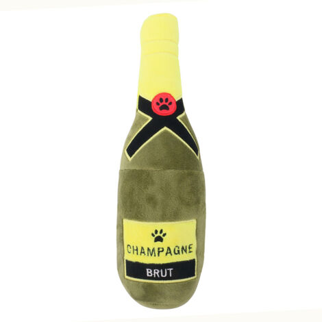 Jouets en peluche pour chien en forme de bouteille de tequila et de champagne, jouet à mâcher résistant aux morsures et aux dents propres (1/4)