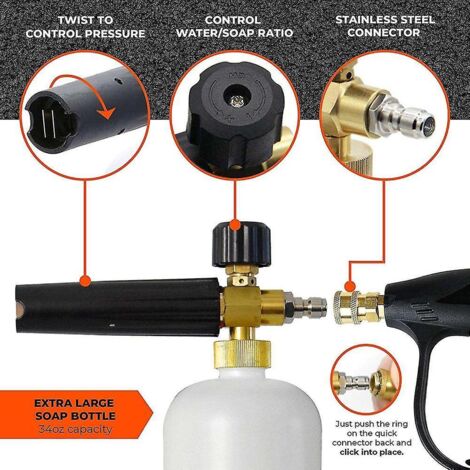Canon à mousse pour lave-auto - Ensemble complet pour voitures, y compris herbe en mousse, pour décorer voitures, camions ou SUV (1/3)