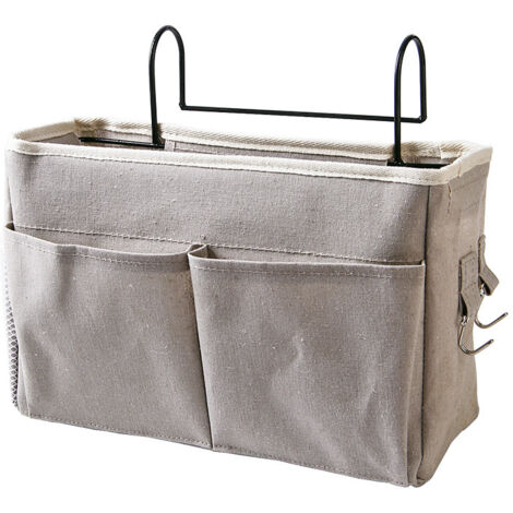 Sac de rangement créatif en tissu à suspendre, sac de rangement de chevet à suspendre, sac à suspendre, gris (1/4)