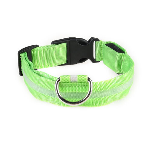 Collier LED rechargeable par USB pour chien de compagnie, clignotant, lumineux, sécurité, lumière en nylon (1/4)