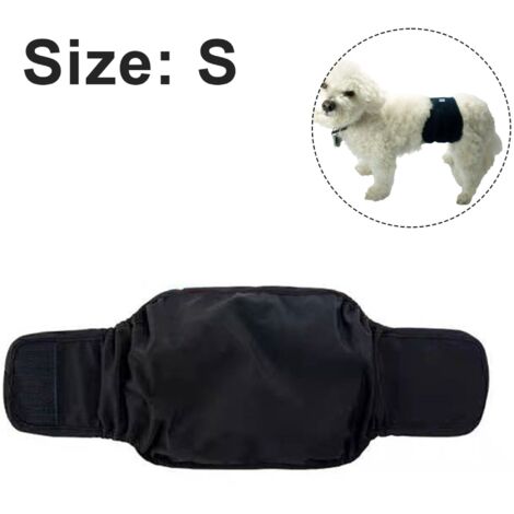 Dog Cinch (Lot de 3) - Couche super absorbante pour chien pour homme lavable - Couche réutilisable pour chien pour homme, noir, S (1/4)