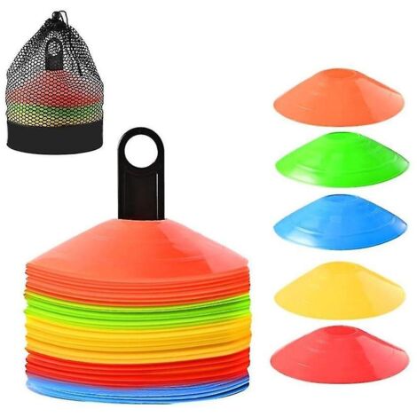 Cônes de football pour exercices sportifs - Mini cônes faciles à transporter avec sac en filet et support pour le sport - 50 (1/3)