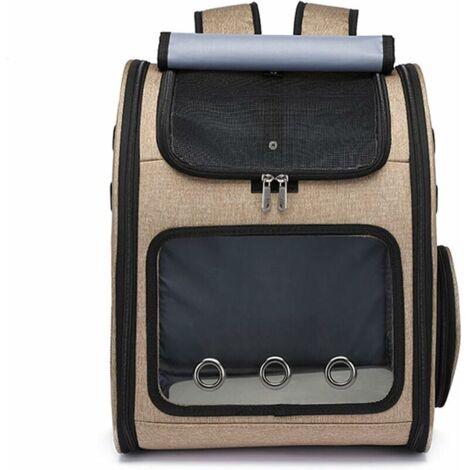 Sac a Dos Transport Chien,Sac à Dos pour Animal de Compagnie Pliable,Bandoulière Réglable,Respirant Sac à Dos de Transport pour Chat pour Randonnée Camping Plein Air,Kaki