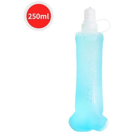 Bouteille d'eau TPU Bouteille d'eau souple pliable pour l'extérieur Bleu 250 ml (1/4)
