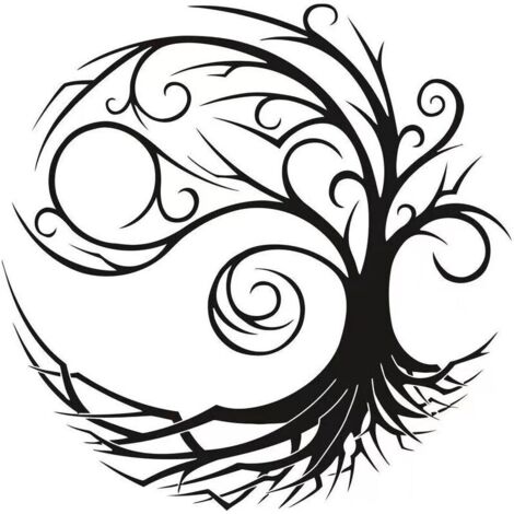 Art Mural en Métal,Décoration Murale Silhouette arbre de vie Art Déco,Convient pour Salon,Jardin,Chambre,3030cm (1/5)
