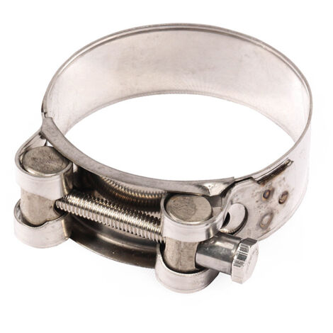 Moto Collier de tuyau d'échappement, Brides D'échappement Turbo,Collier de serrage du tuyau d'échappement Pinces Turbo en acier inoxydable Collier d'échappement (60-63mm) (1/5)
