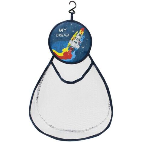 Sac de rangement pour jouets de salle de bain pour enfants pour le stockage de jouets de bain dessin animé sac suspendu de grande capacité(Fusée) (1/5)