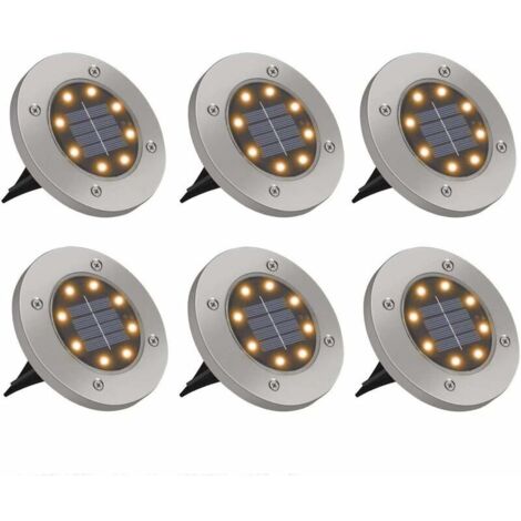 6 pièces parc extérieur led lampes souterraines solaires cour jardin nouvelles lumières solaires de pelouse (1/5)