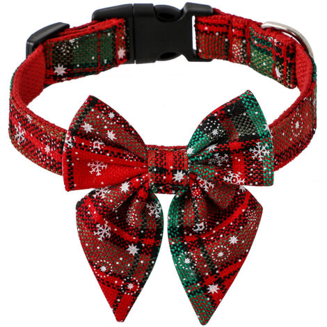 Nœud papillon de Noël pour chien rouge vert (1/2)