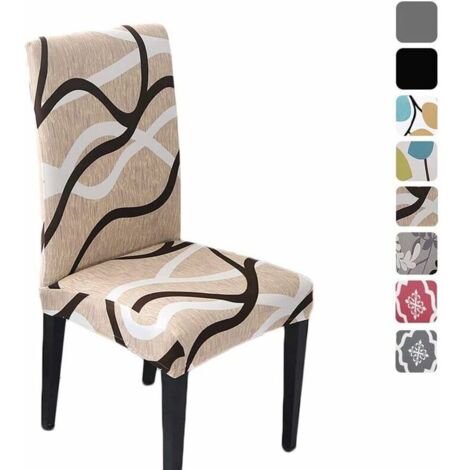 Housse De Chaise Salle À Manger Extensible Pour Un Ajustement Universel Lycra Étirable Durable Pour Banquet Hôtel Décor De Restaurant (Kaki, 4 Pièces) (1/5)