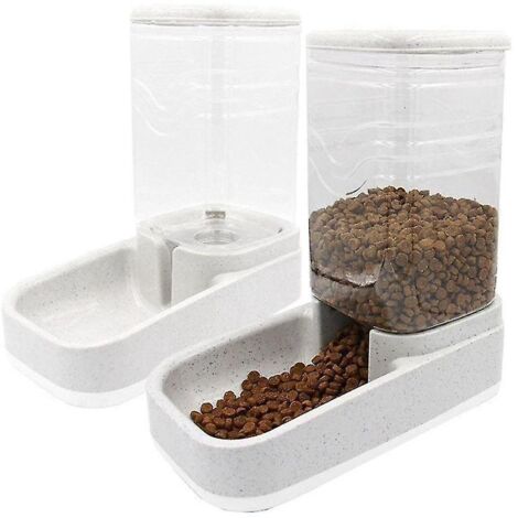 Ensemble de distributeur de nourriture et d'eau de 3,8 l pour l'alimentation automatique des chiens et autres animaux de compagnie, adapté à la plupart des animaux de compagnie (1/3)