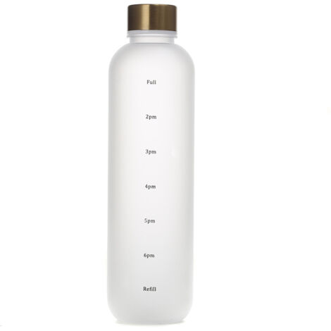 Bouteille d'eau 1L avec marqueur de temps 32 OZ Fitness Sports Outdoor Blanc (1/5)