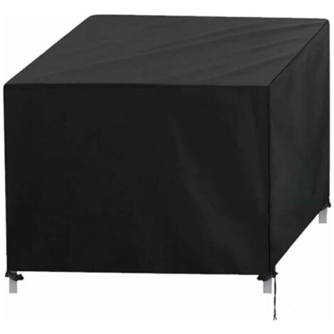 Housse de salon de jardin,Housse de protection rectangulaire 420D Housse de bache,imperméable,résistante aux intempéries,pour chaises de table de jardin et ensembles de meubles noir (1/5)