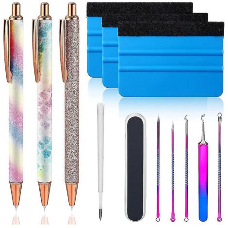 Outils de désherbage pour l'artisanat en vinyle Kit d'outils de désherbage comprenant un stylo à aiguille rétractable à dégagement d'air (1/3)